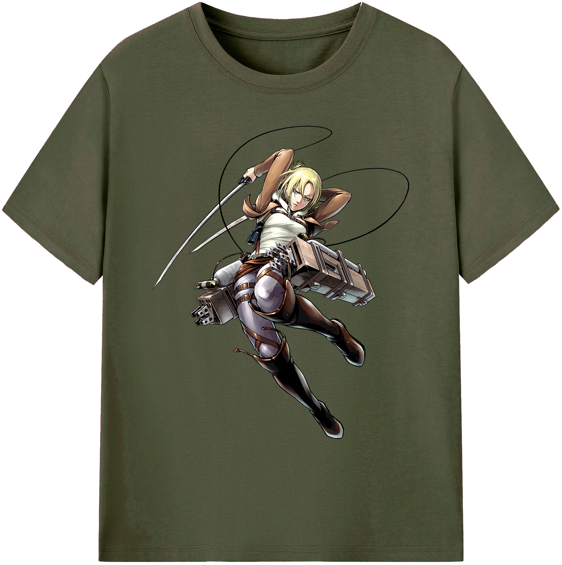 （画像用） 進撃の巨人 アニ・レオンハート Attack on Titan Annie Leonhart 綿100％ メンズ半袖Tシャツ｜肌触りやわらか＆通気性